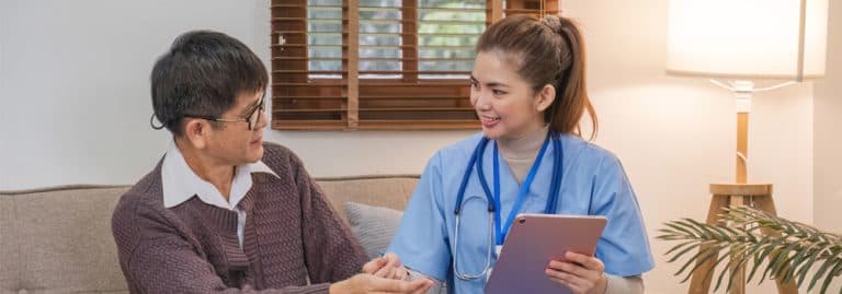 N&S Care support worker meeting with a participant